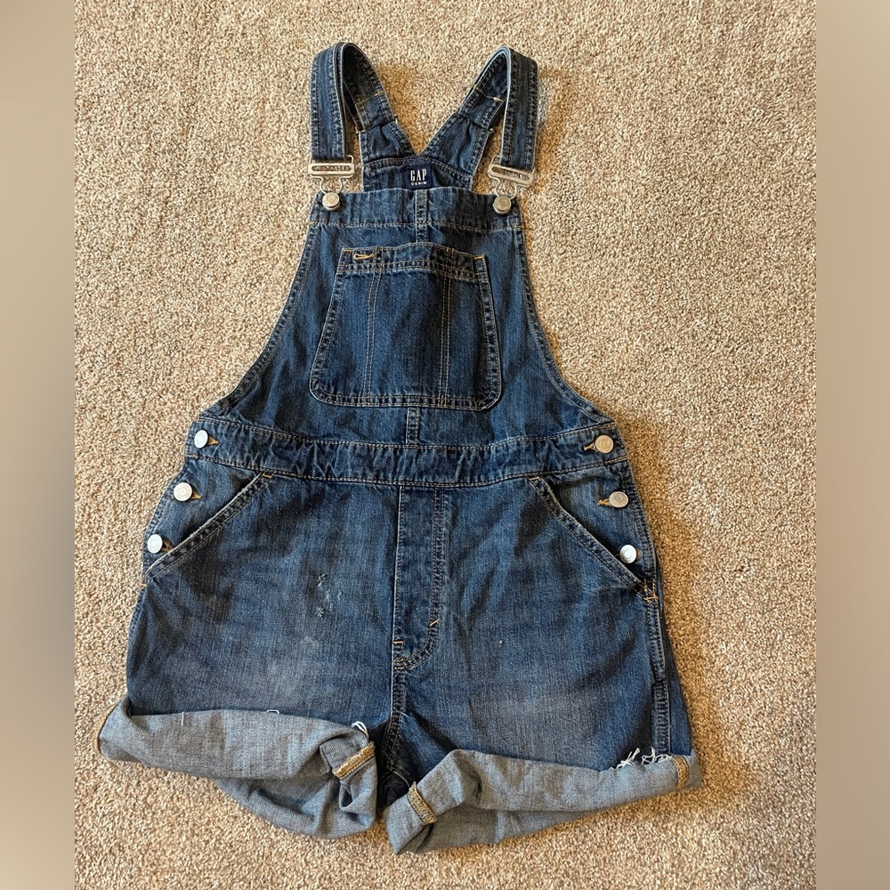 Gap Denim Overall Shorts Size Small